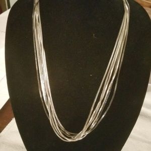 6 Chain Silver Necklace